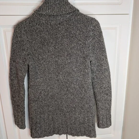 Gray Marled Wool Blend Cardigan Shawl Collar American Eagle | M Minimalist Cozy - Picture 5 of 11